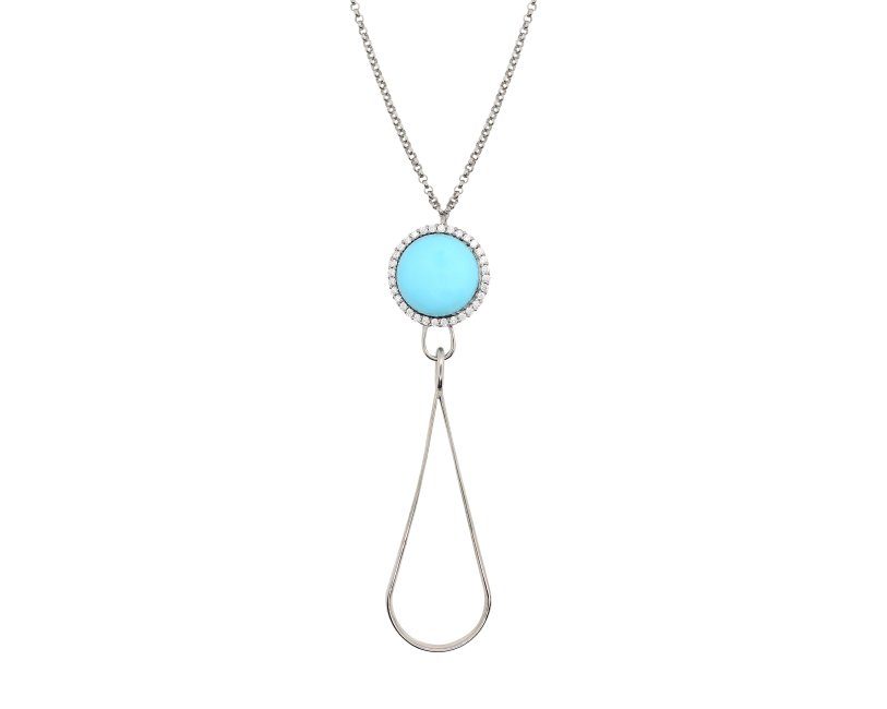 Collana in Argento925, Zirconi, pasta di Turchese