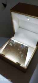Orecchini punto luce in Oro Bianco e Diamanti