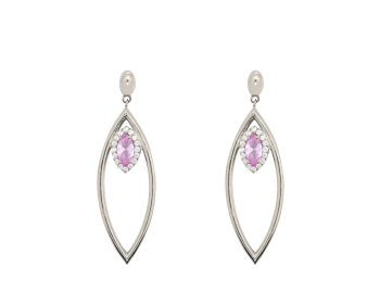 Orecchini in Argento925, Zirconi e Zircone color Pink